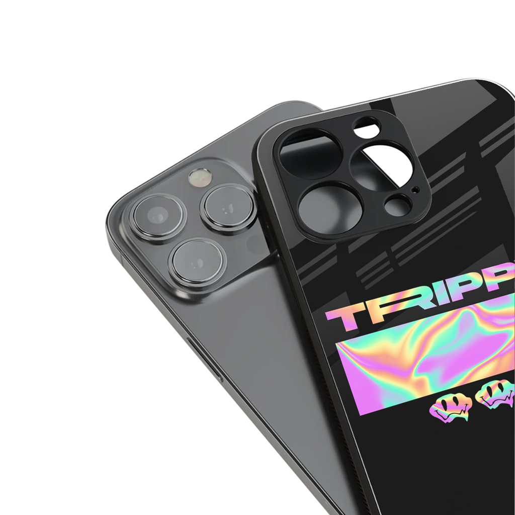 trippy trippy back phone cover | glass case for iphone 15