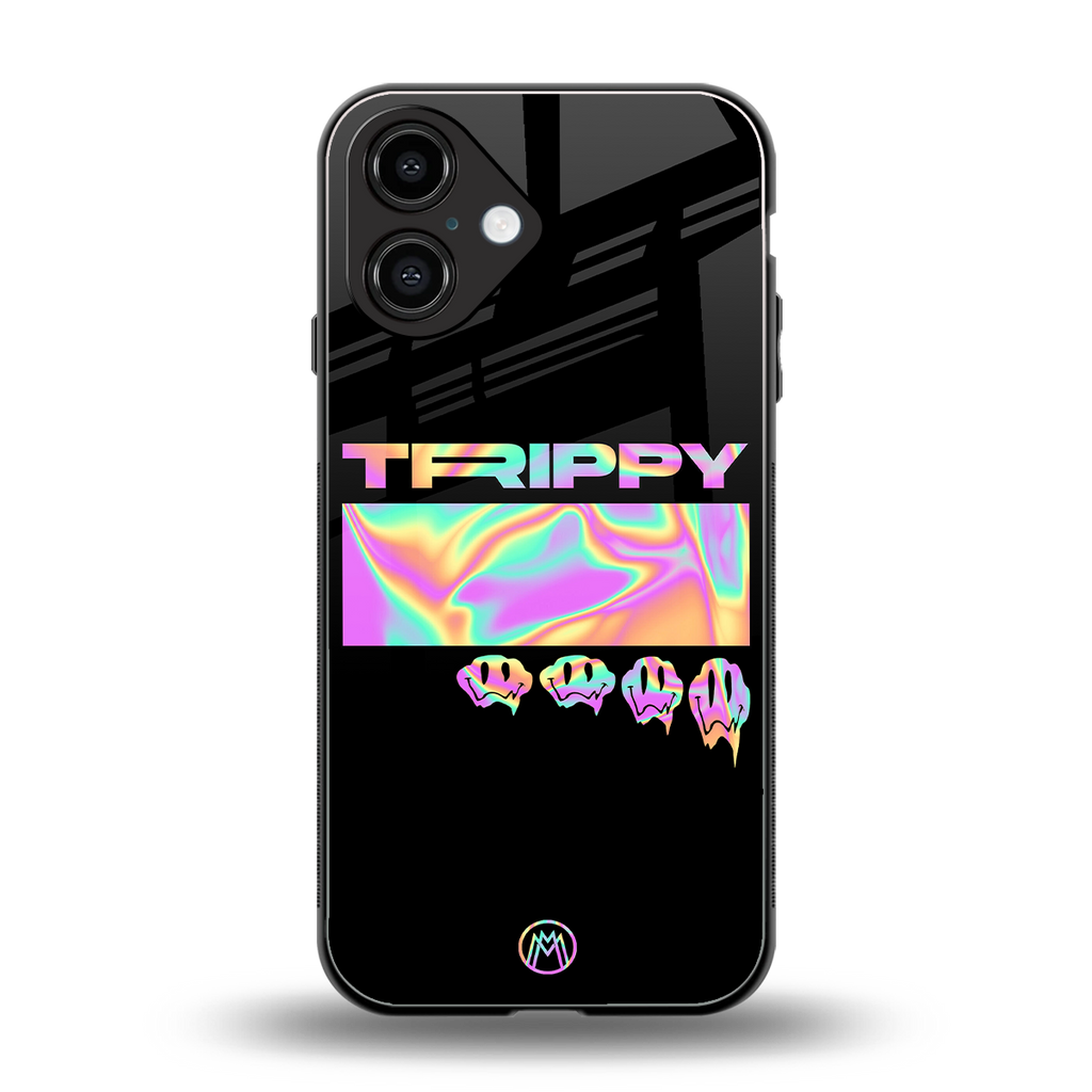 trippy trippy back phone cover | glass case for iphone 16