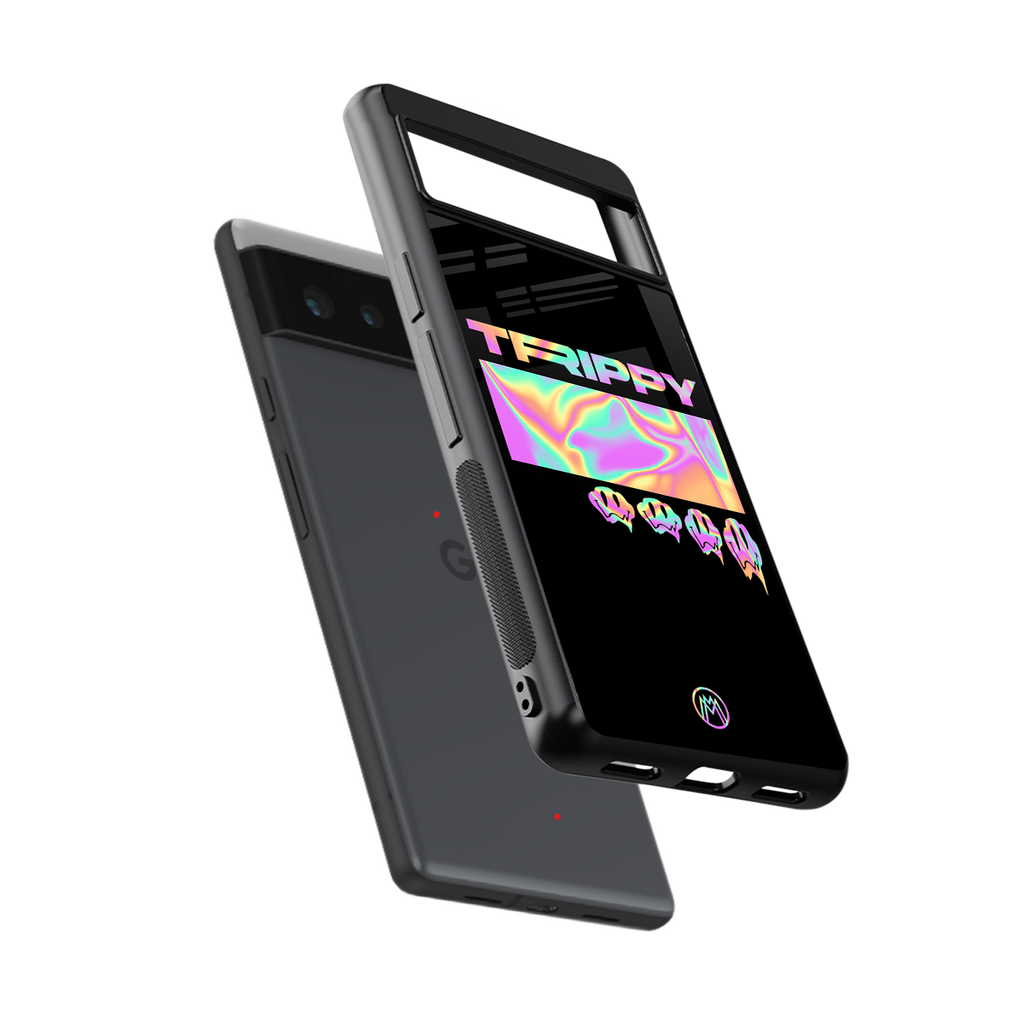 trippy trippy back phone cover | glass case for google pixel 6