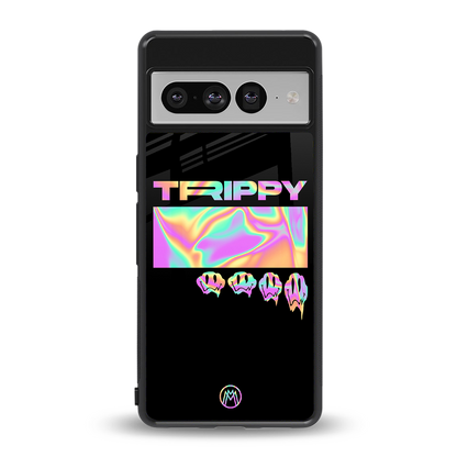 trippy trippy back phone cover | glass case for google pixel 7 pro