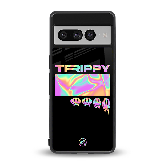 trippy trippy back phone cover | glass case for google pixel 7 pro