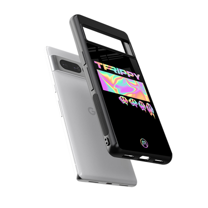 trippy trippy back phone cover | glass case for google pixel 7 pro