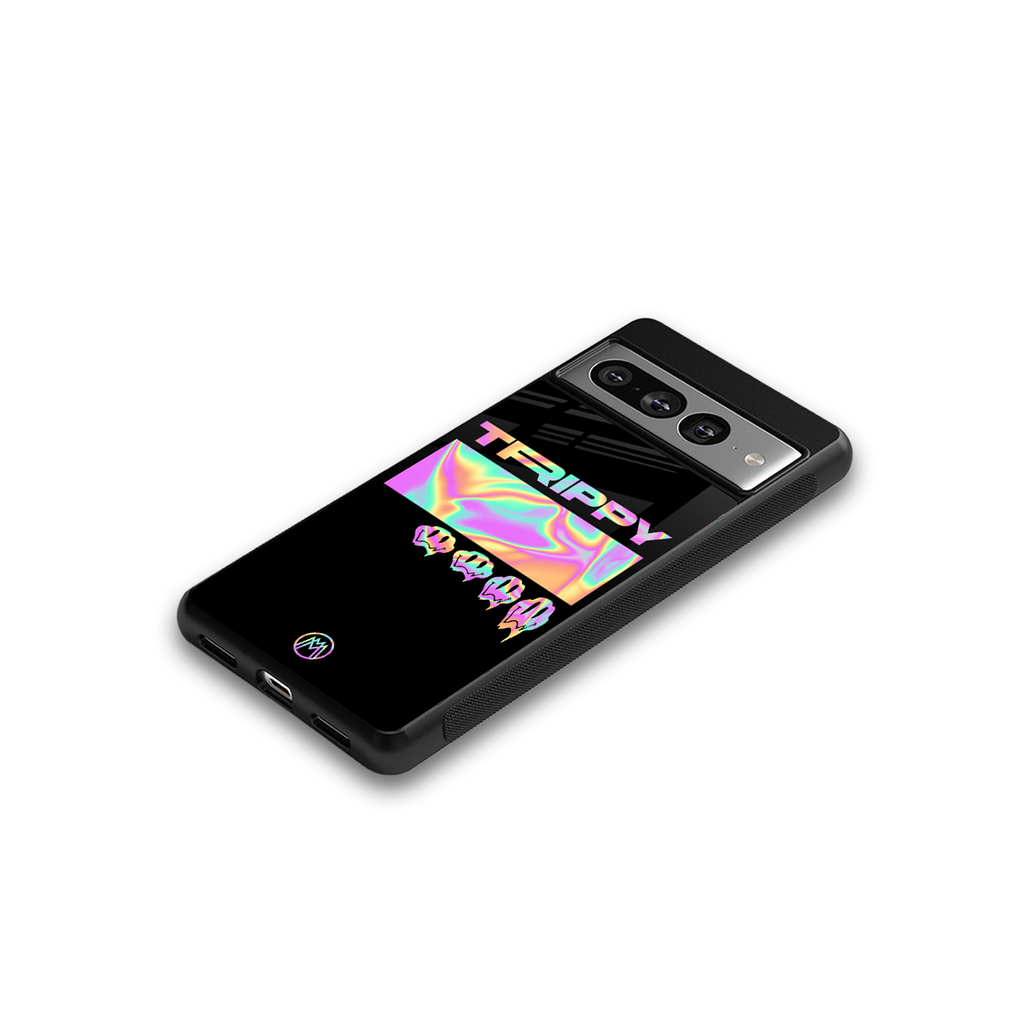 trippy trippy back phone cover | glass case for google pixel 7 pro