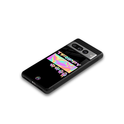 trippy trippy back phone cover | glass case for google pixel 7 pro