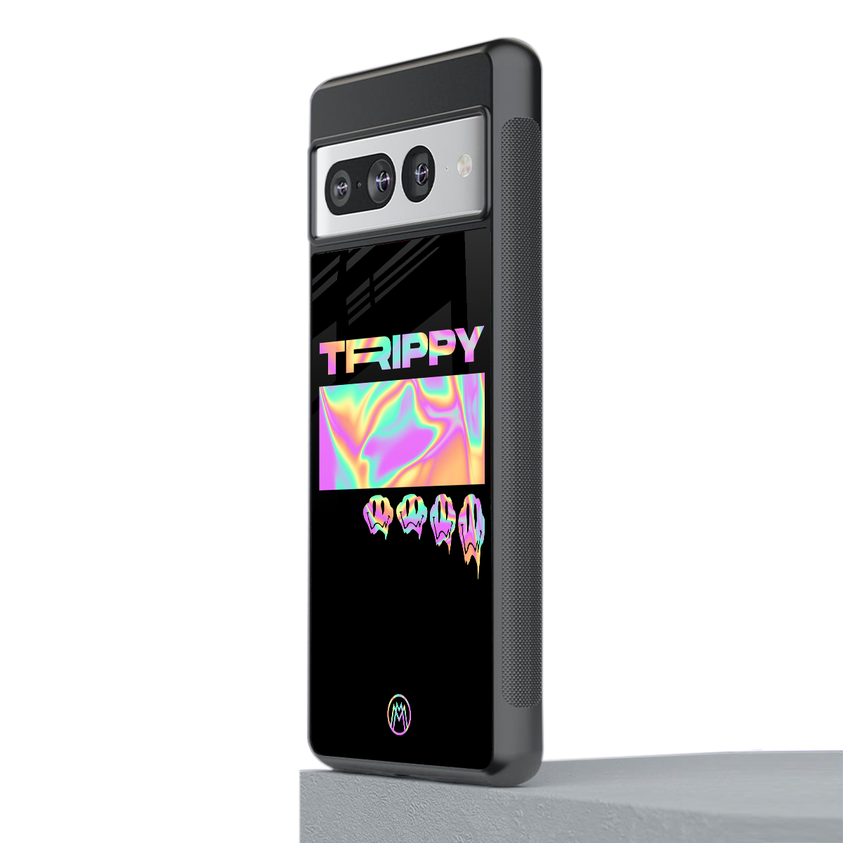 trippy trippy back phone cover | glass case for google pixel 7 pro