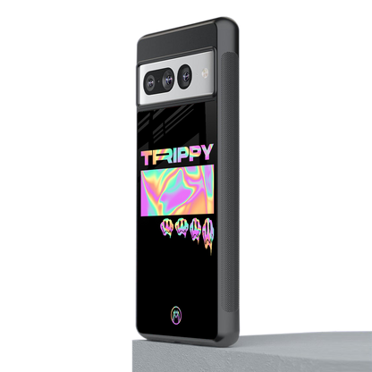 trippy trippy back phone cover | glass case for google pixel 7 pro