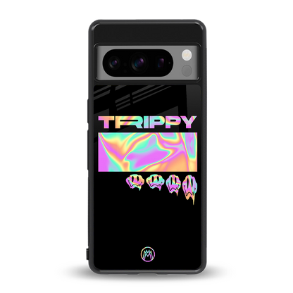 trippy trippy back phone cover | glass case for google pixel 8 pro
