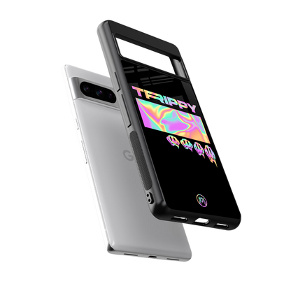 trippy trippy back phone cover | glass case for google pixel 8 pro