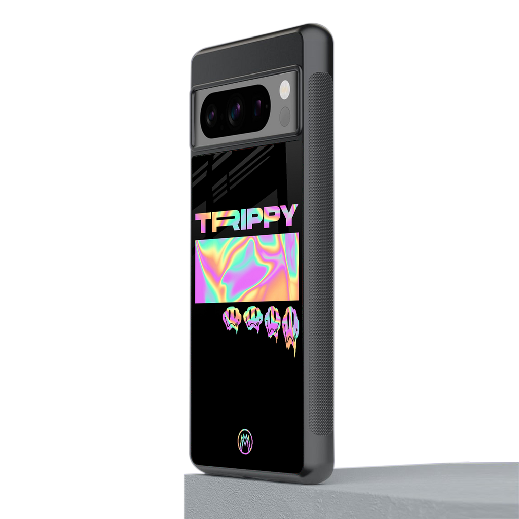 trippy trippy back phone cover | glass case for google pixel 8 pro
