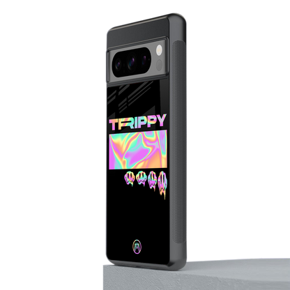 trippy trippy back phone cover | glass case for google pixel 8 pro