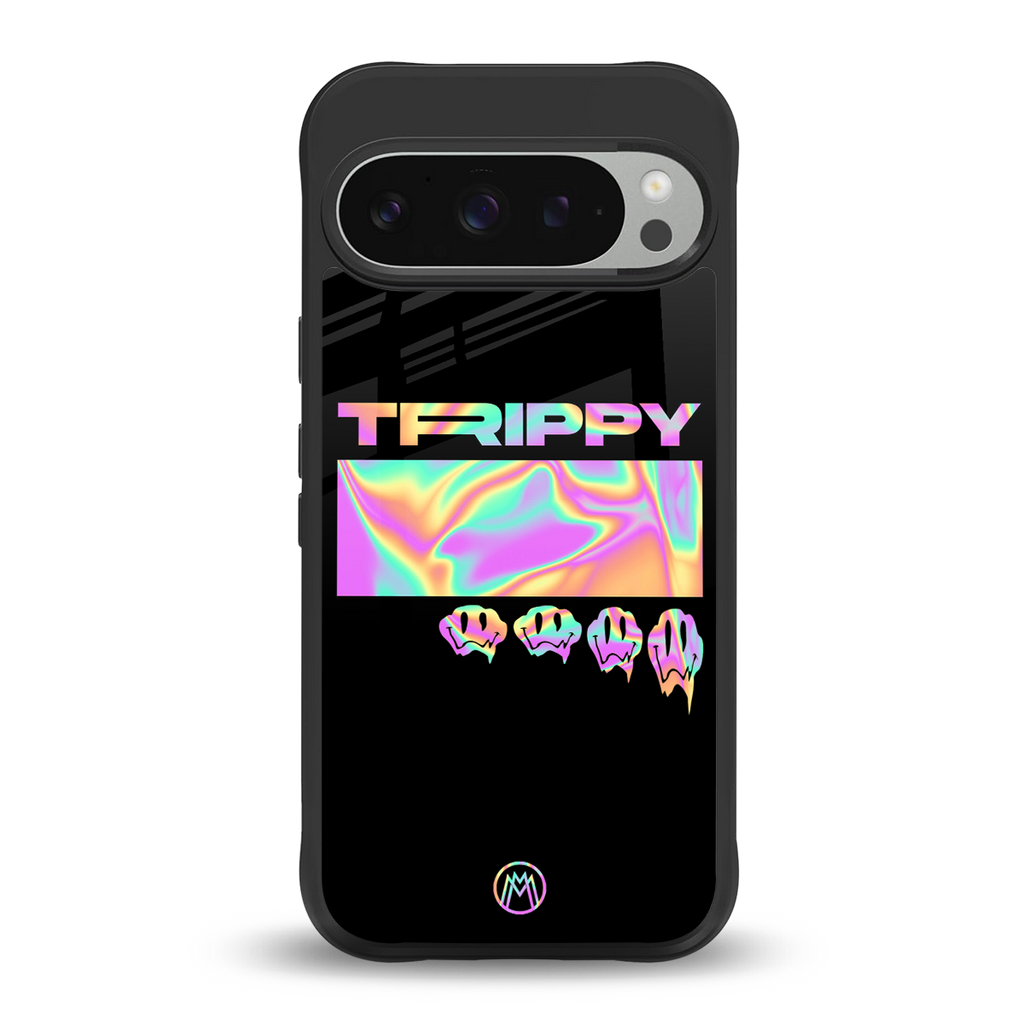 trippy trippy back phone cover | glass case for google pixel 9 pro