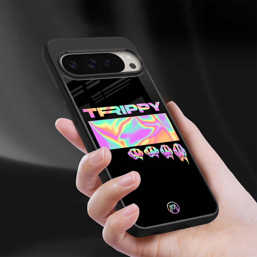 trippy trippy back phone cover | glass case for google pixel 9 pro xl