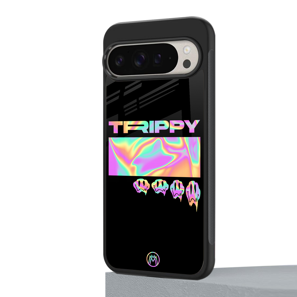 trippy trippy back phone cover | glass case for google pixel 9 pro