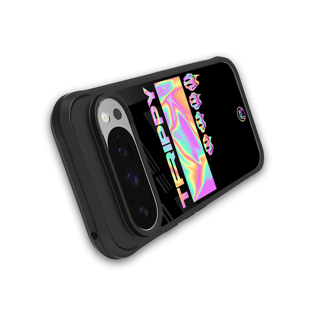 trippy trippy back phone cover | glass case for google pixel 9 pro