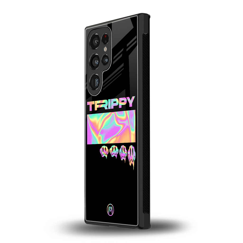 trippy trippy back phone cover | glass case for samsung galaxy s23 ultra