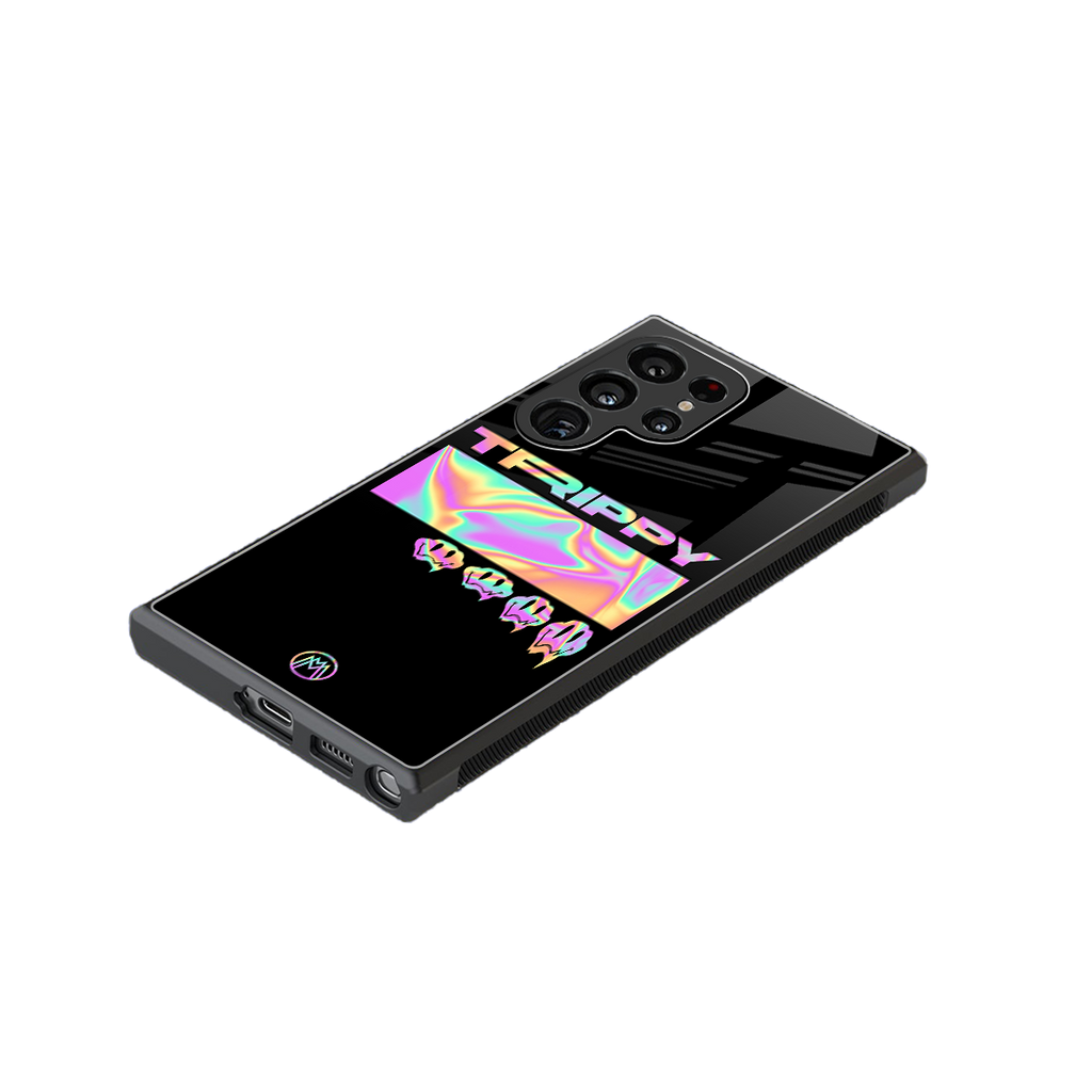trippy trippy back phone cover | glass case for samsung galaxy s23 ultra