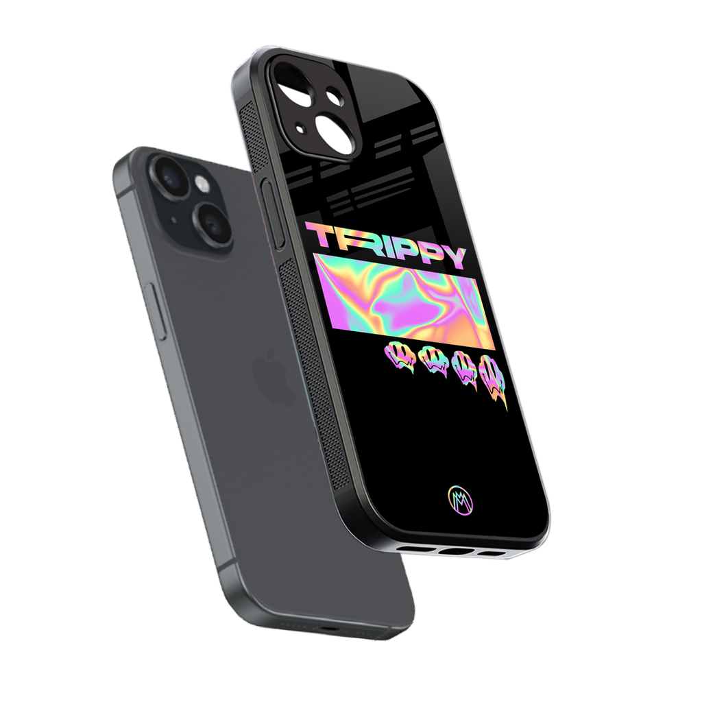 trippy trippy back phone cover | glass case for iphone 15