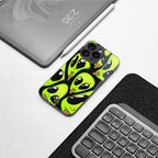 trippy aliens back phone cover | glass case for iphone 13