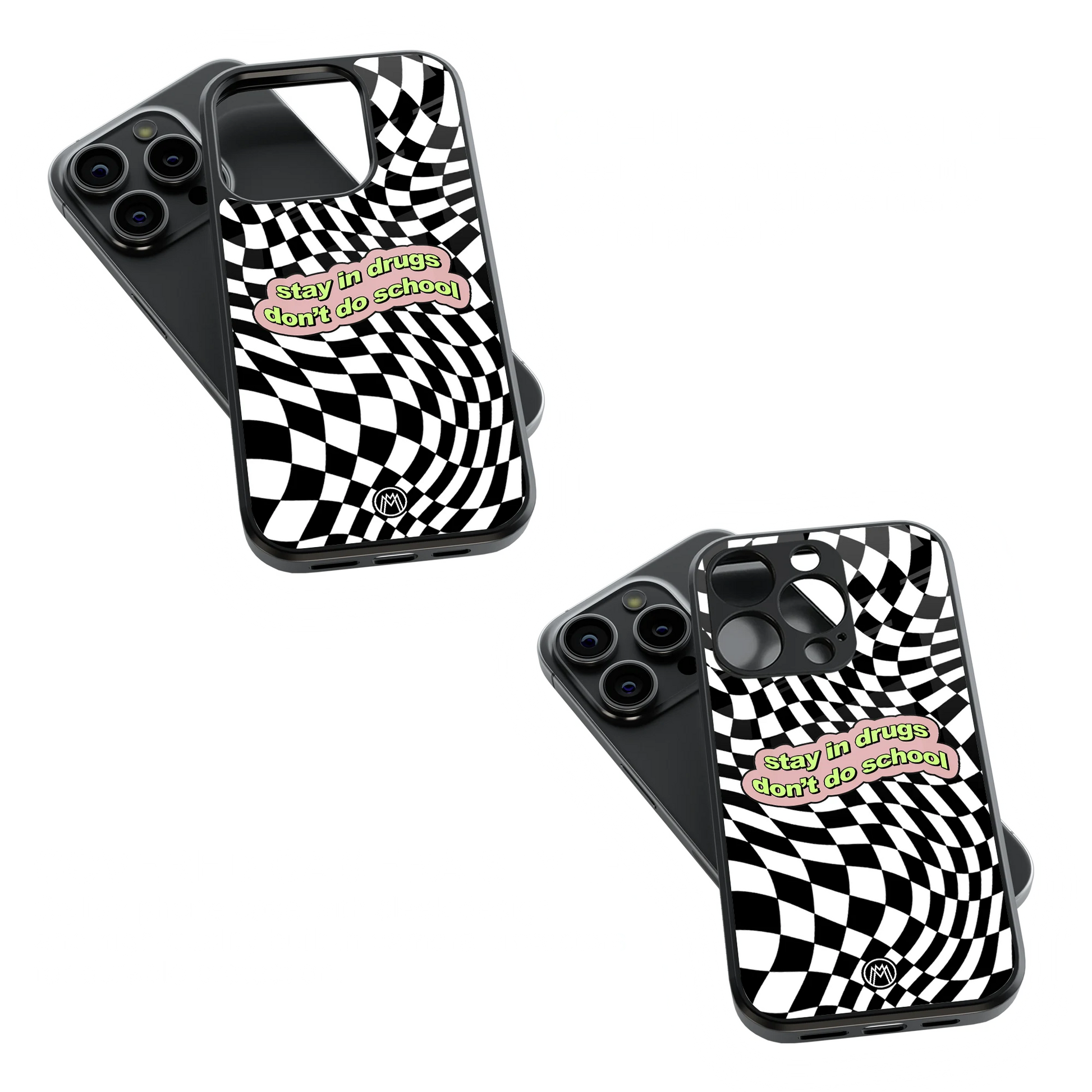 Trendy Glass Back Mobile Case for iPhone, Samsung, Redmi, OnePlus, Google Pixel, Motorola