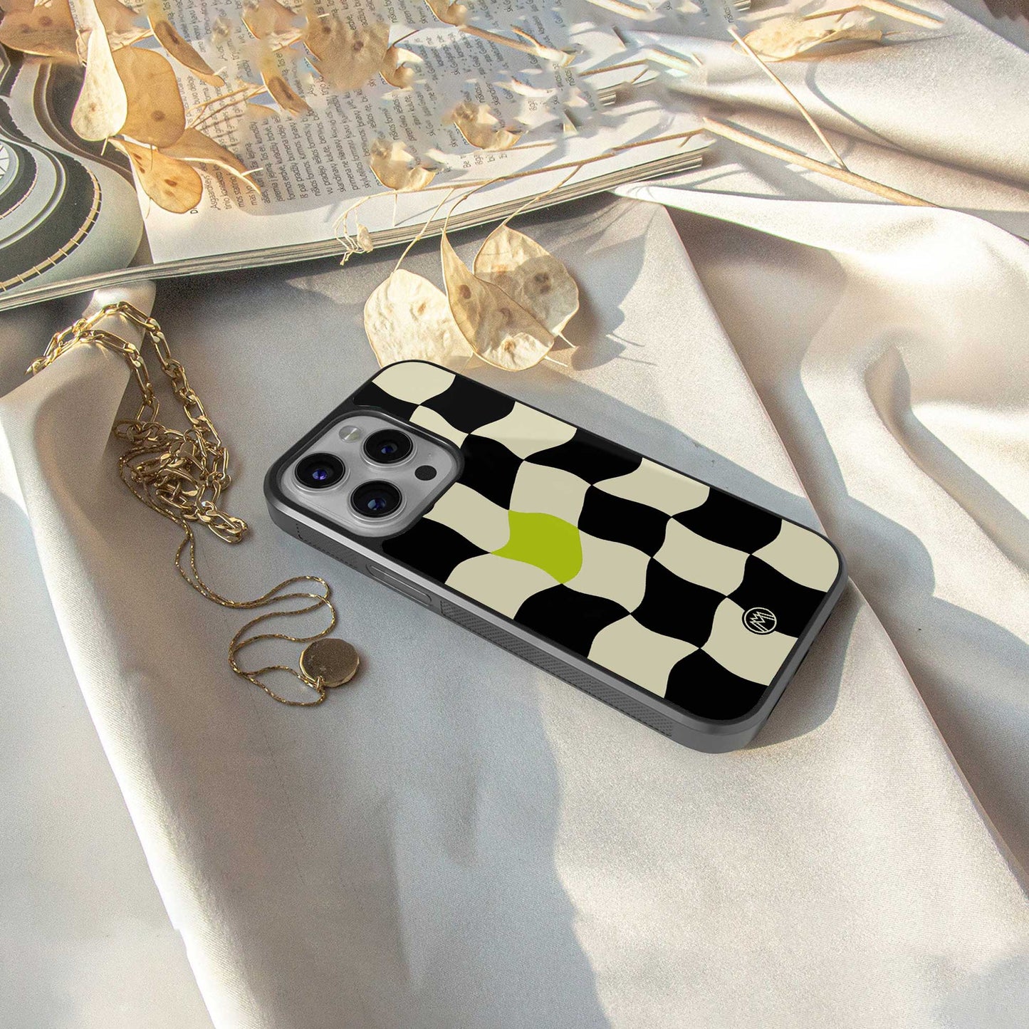 trippy pastel checks back phone cover | glass case for Google Pixel 7A