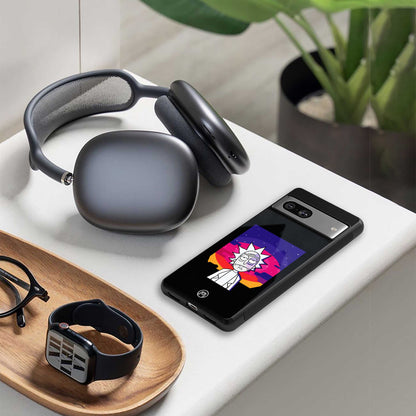 trippy rick sanchez back phone cover | glass case for iphone 14 pro max