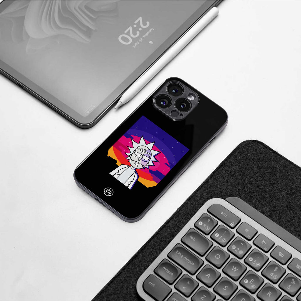 trippy rick sanchez back phone cover | glass case for nothing phone 2