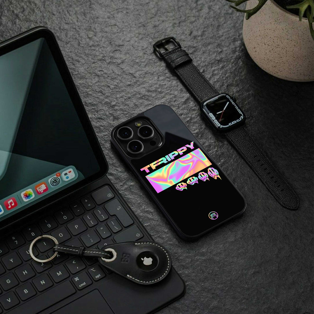 trippy trippy back phone cover | glass case for iphone 13 pro