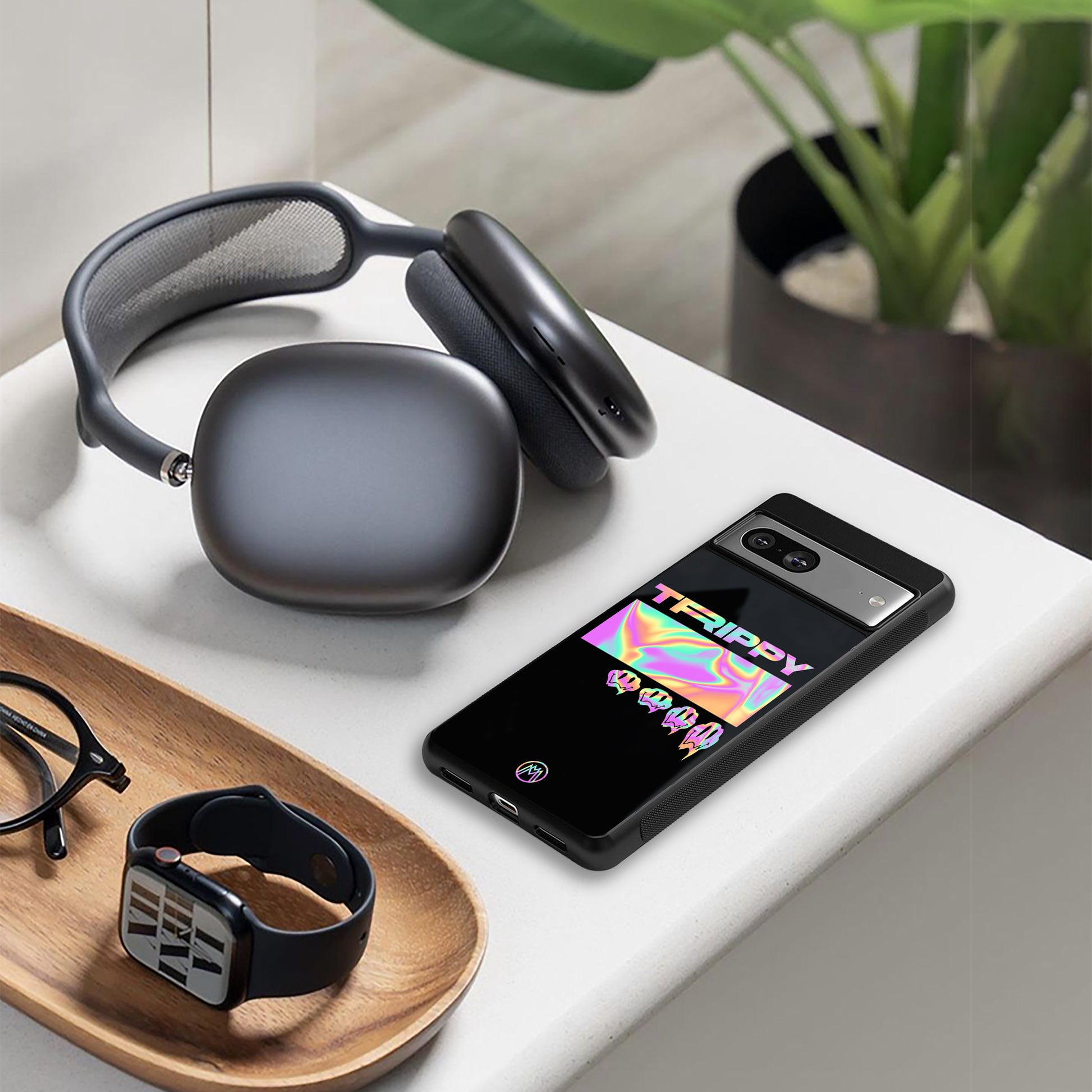 trippy trippy back phone cover | glass case for Google Pixel 8