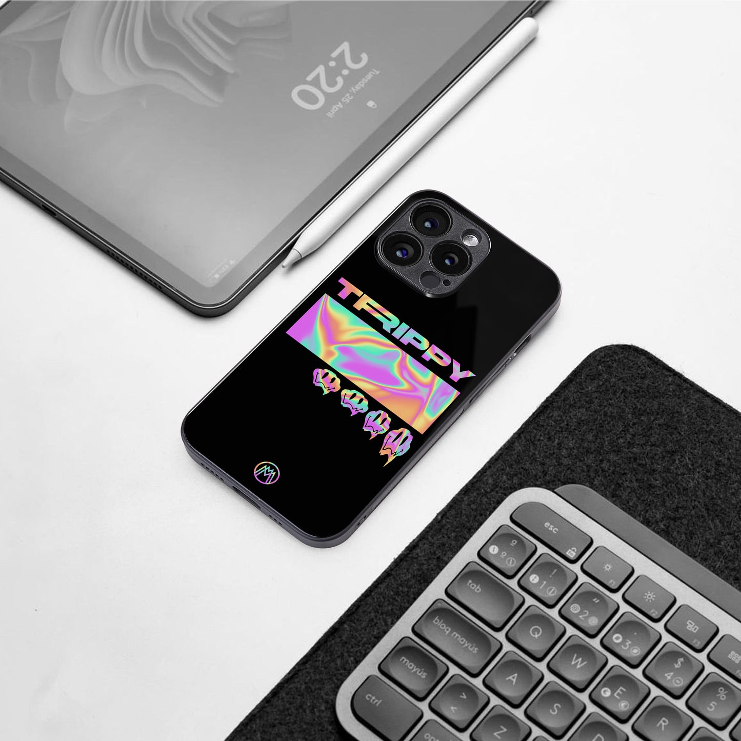 trippy trippy back phone cover | glass case for iphone 16 pro max