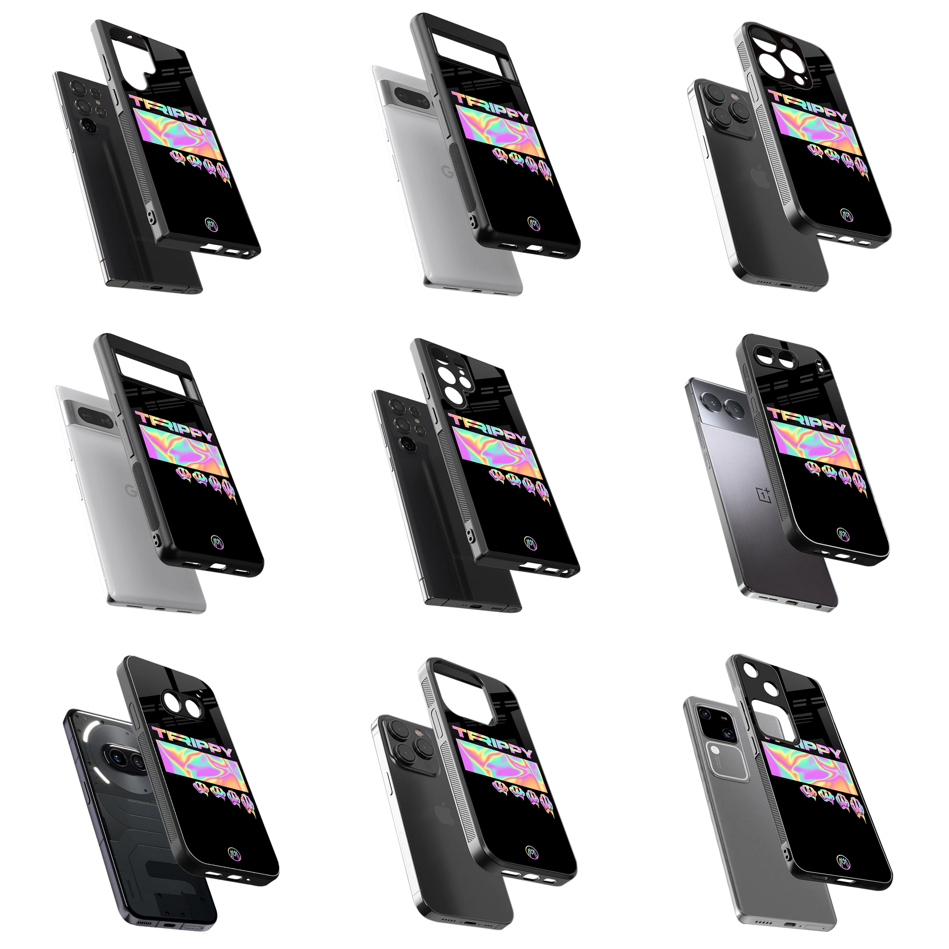 Durable Glass Back Mobile Case for iPhone, Samsung, OnePlus, Google Pixel, Redmi, Vivo, Oppo