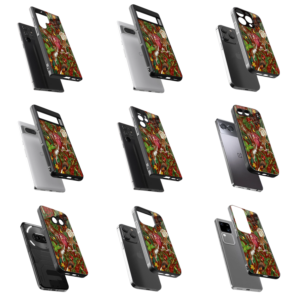 Durable Glass Back Mobile Case for iPhone, Samsung, OnePlus, Google Pixel, Redmi, Vivo, Oppo