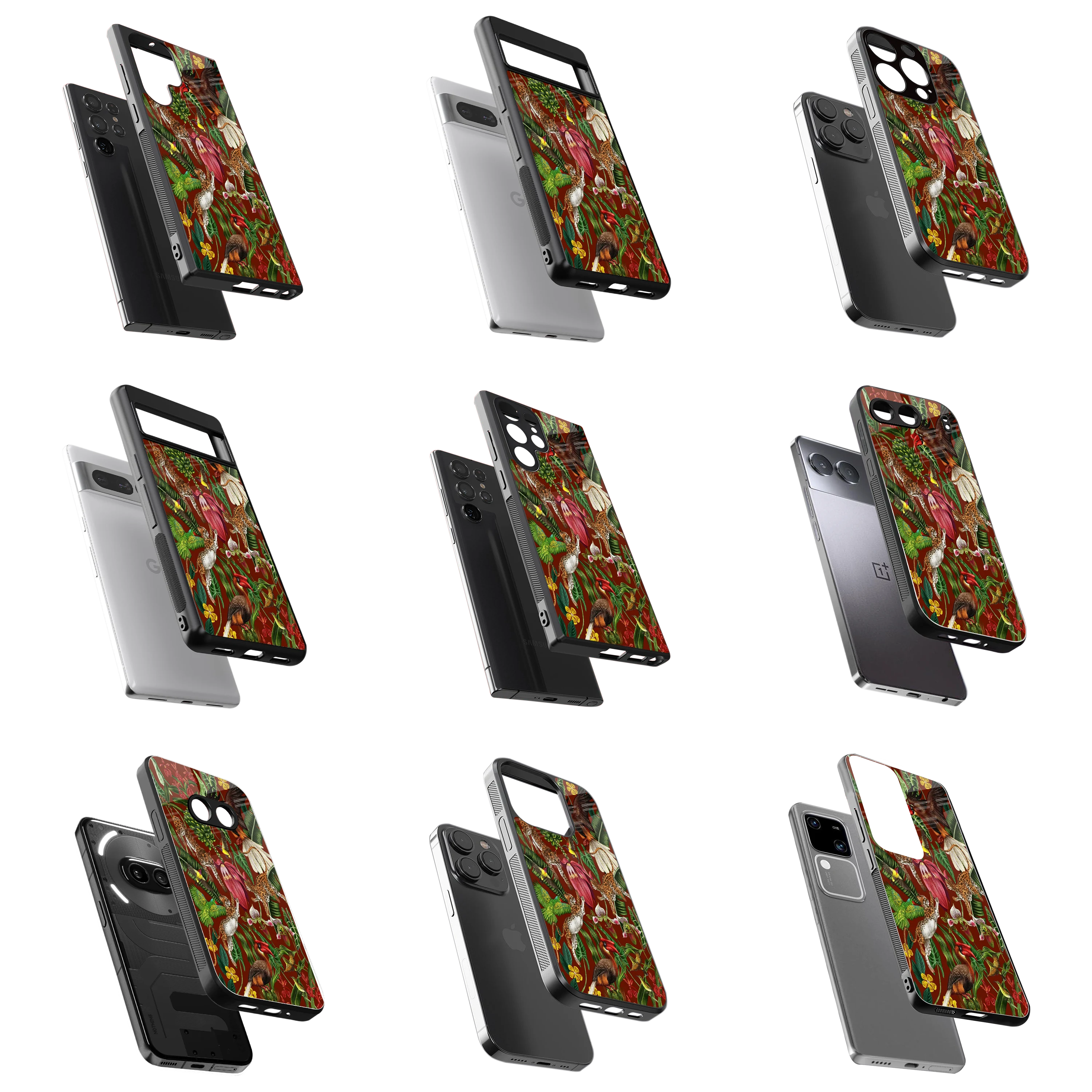 Durable Glass Back Mobile Case for iPhone, Samsung, OnePlus, Google Pixel, Redmi, Vivo, Oppo