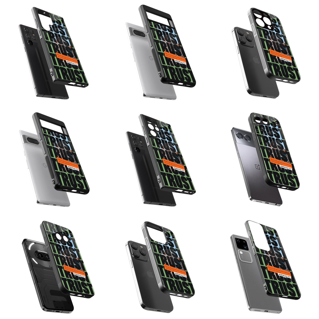 Durable Glass Back Mobile Case for iPhone, Samsung, OnePlus, Google Pixel, Redmi, Vivo, Oppo