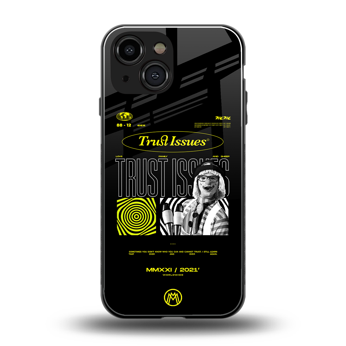 trust issues back phone cover | glass case for iphone 13 mini