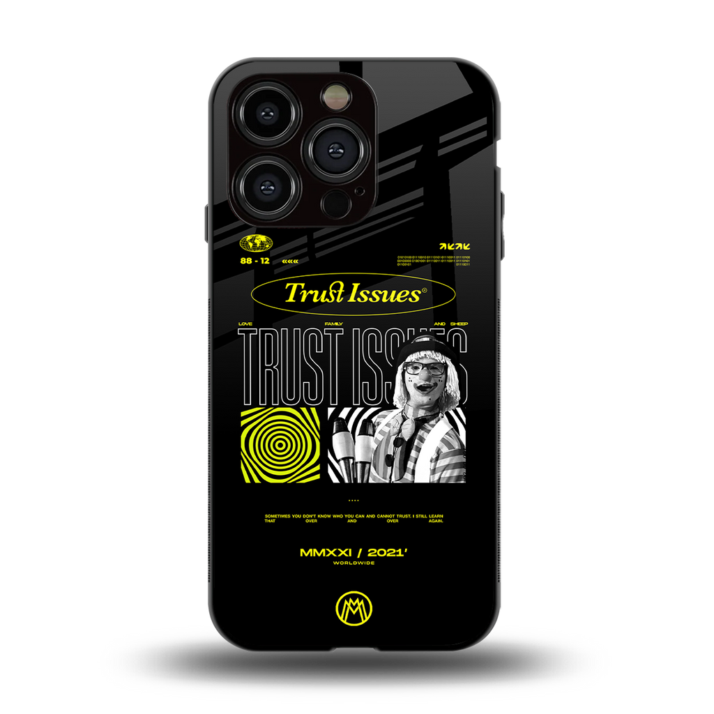 trust issues back phone cover | glass case for iphone 13 pro
