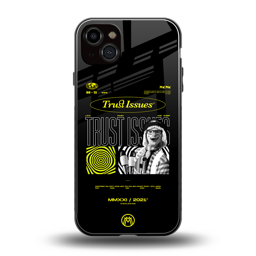 trust issues back phone cover | glass case for iphone 14 plus
