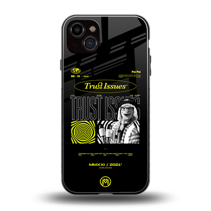 trust issues back phone cover | glass case for iphone 14 plus
