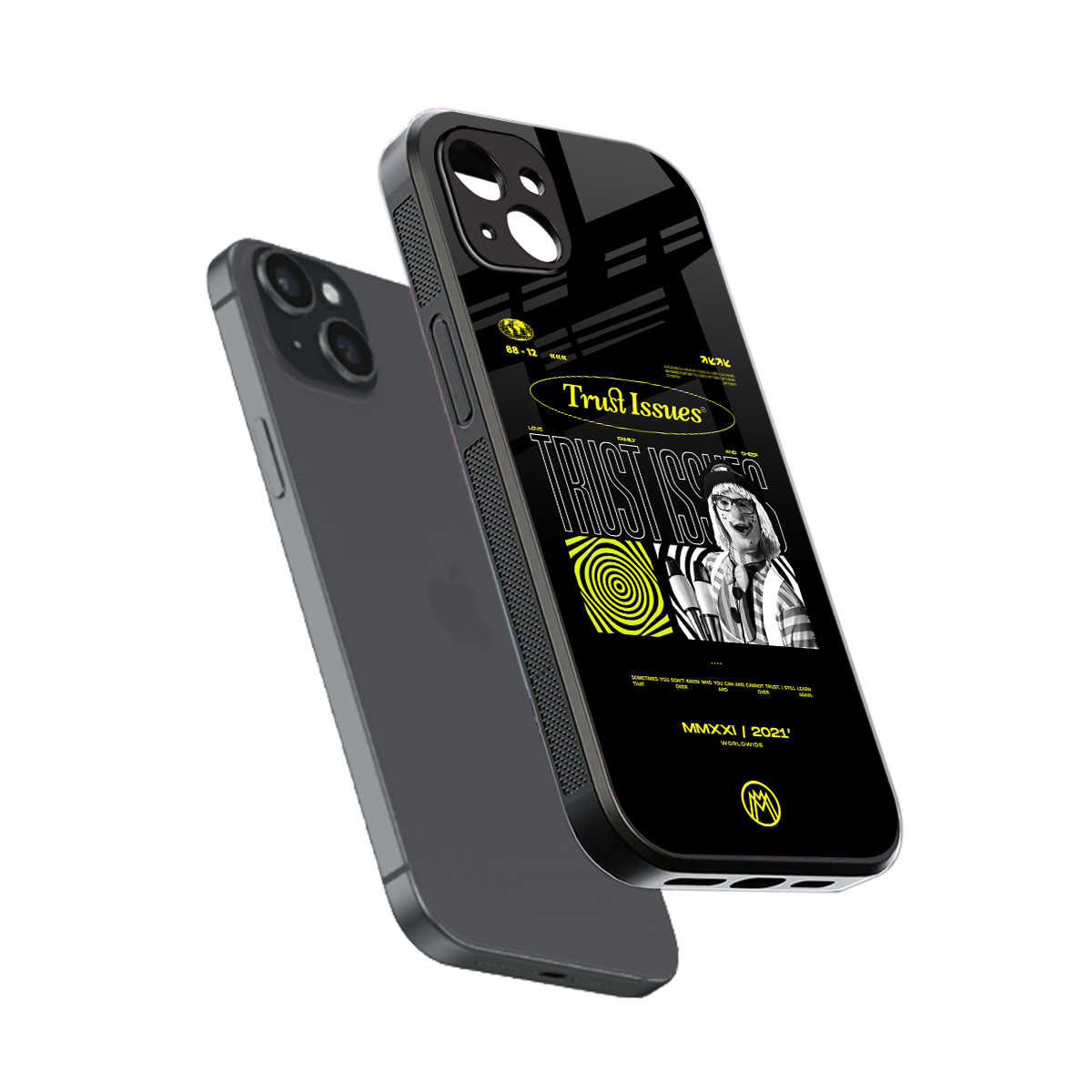 trust issues back phone cover | glass case for iphone 15 plus