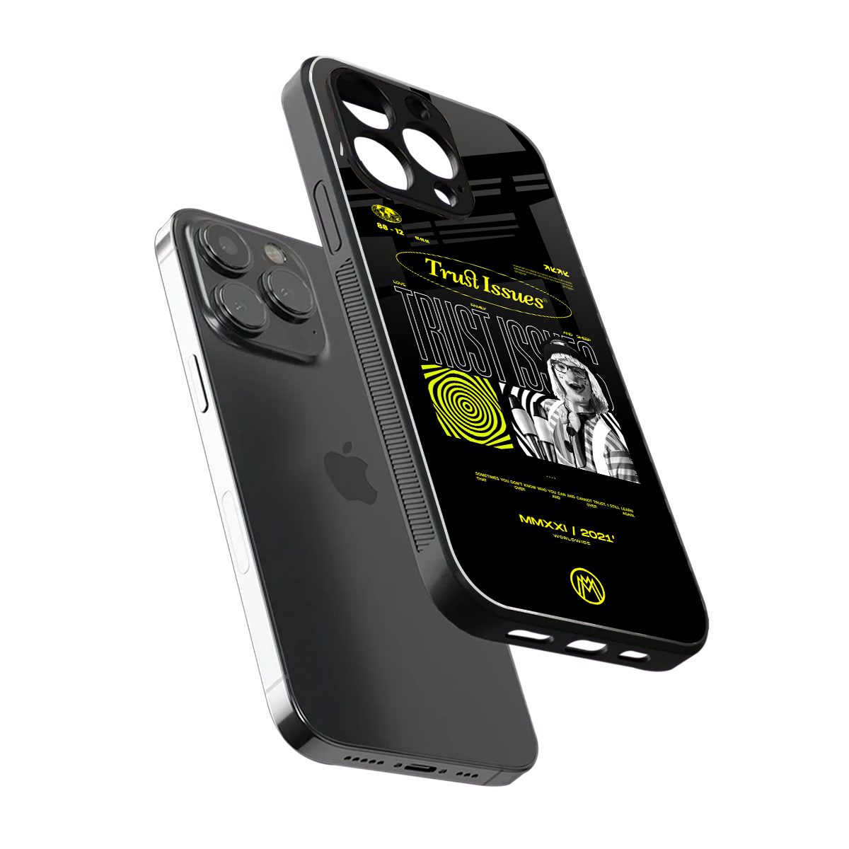 trust issues back phone cover | glass case for iphone 15 pro max
