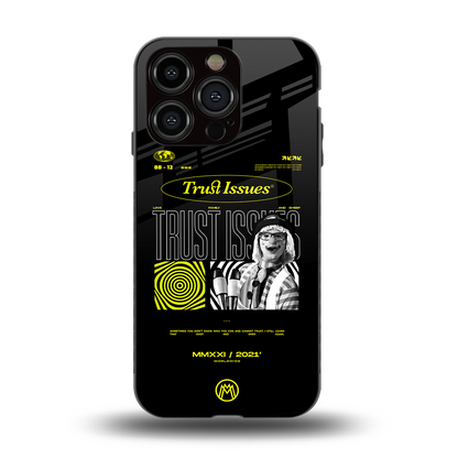 trust issues back phone cover | glass case for iphone 15 pro