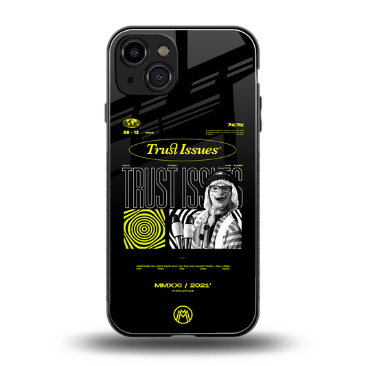 trust issues back phone cover | glass case for iphone 15