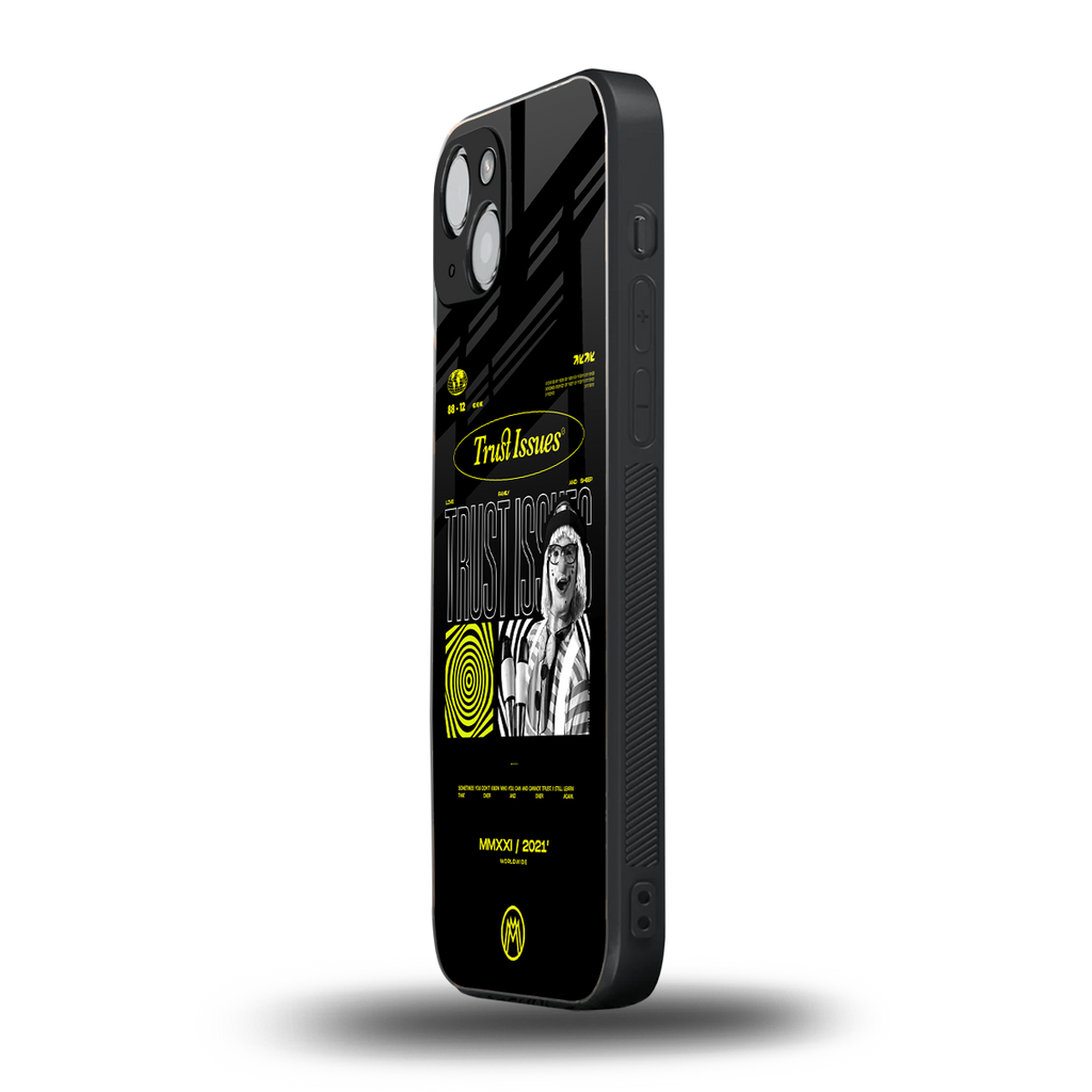 trust issues back phone cover | glass case for iphone 15