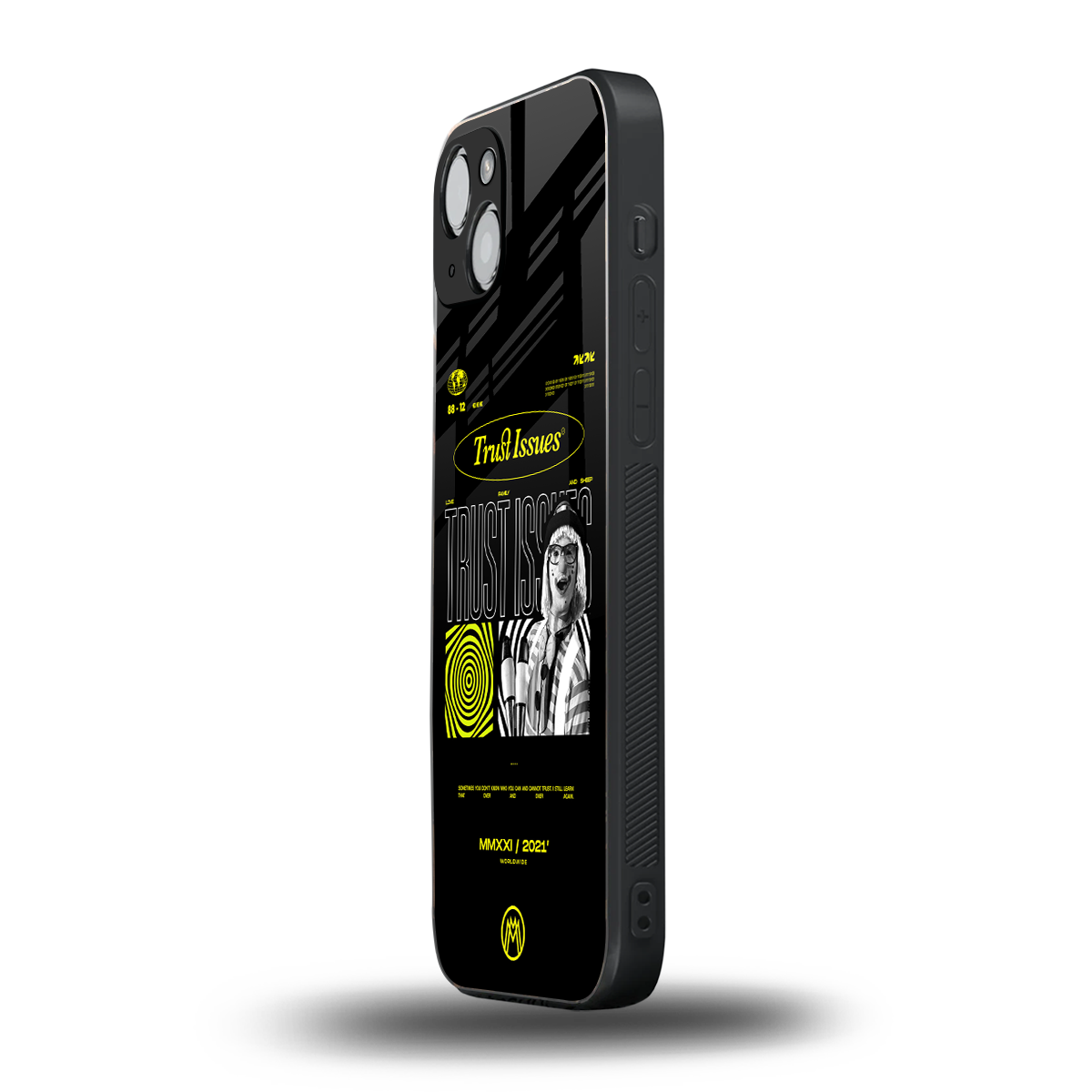 trust issues back phone cover | glass case for iphone 15