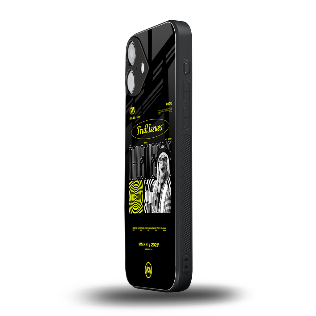 trust issues back phone cover | glass case for iphone 16 plus