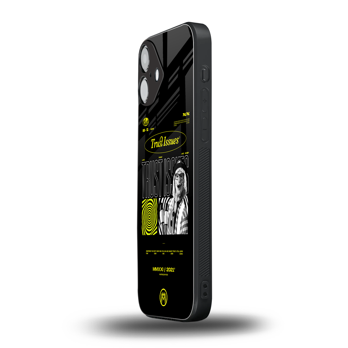 trust issues back phone cover | glass case for iphone 16 plus