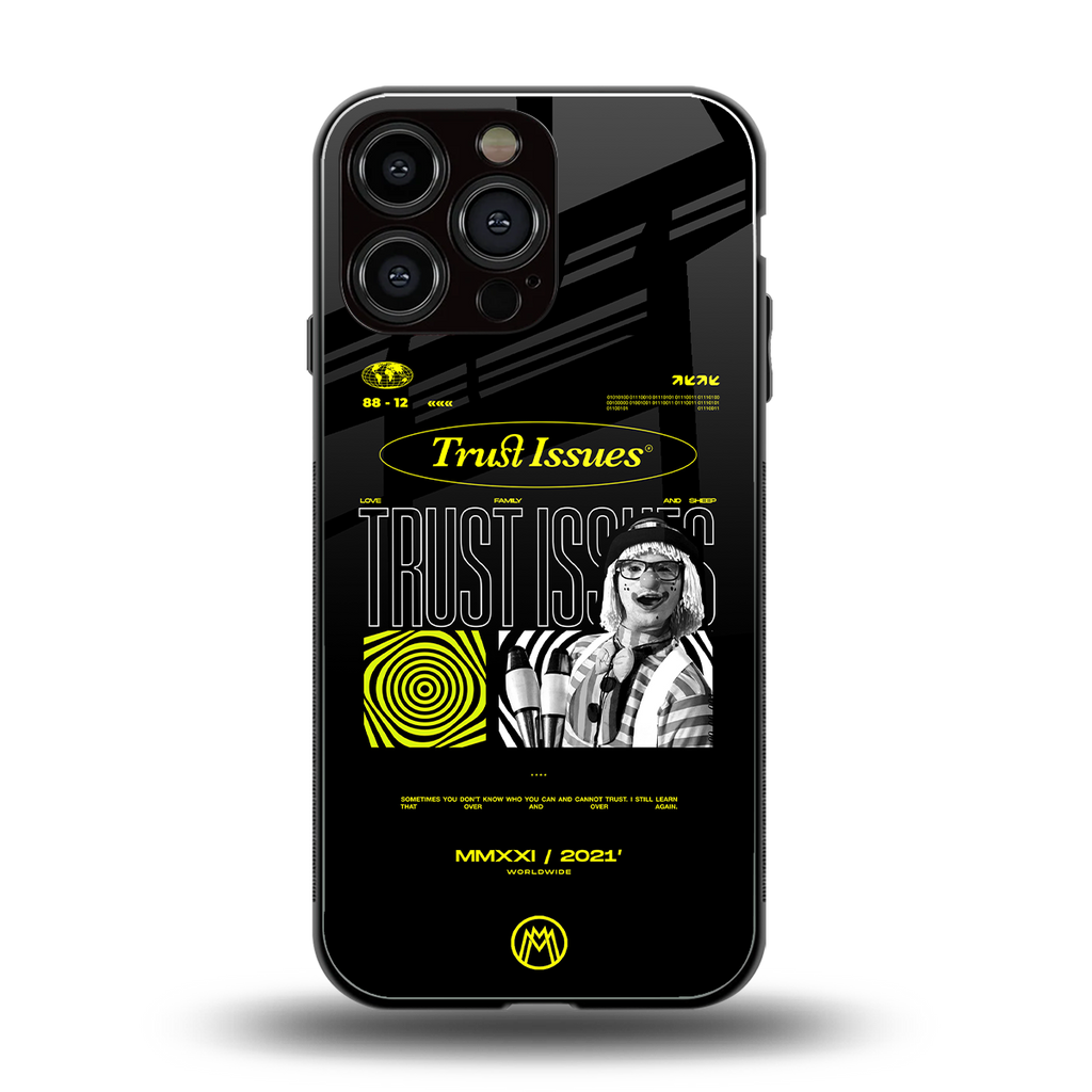 trust issues back phone cover | glass case for iphone 16 pro max