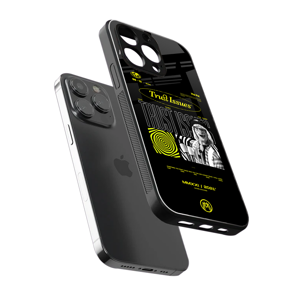trust issues back phone cover | glass case for iphone 16 pro max