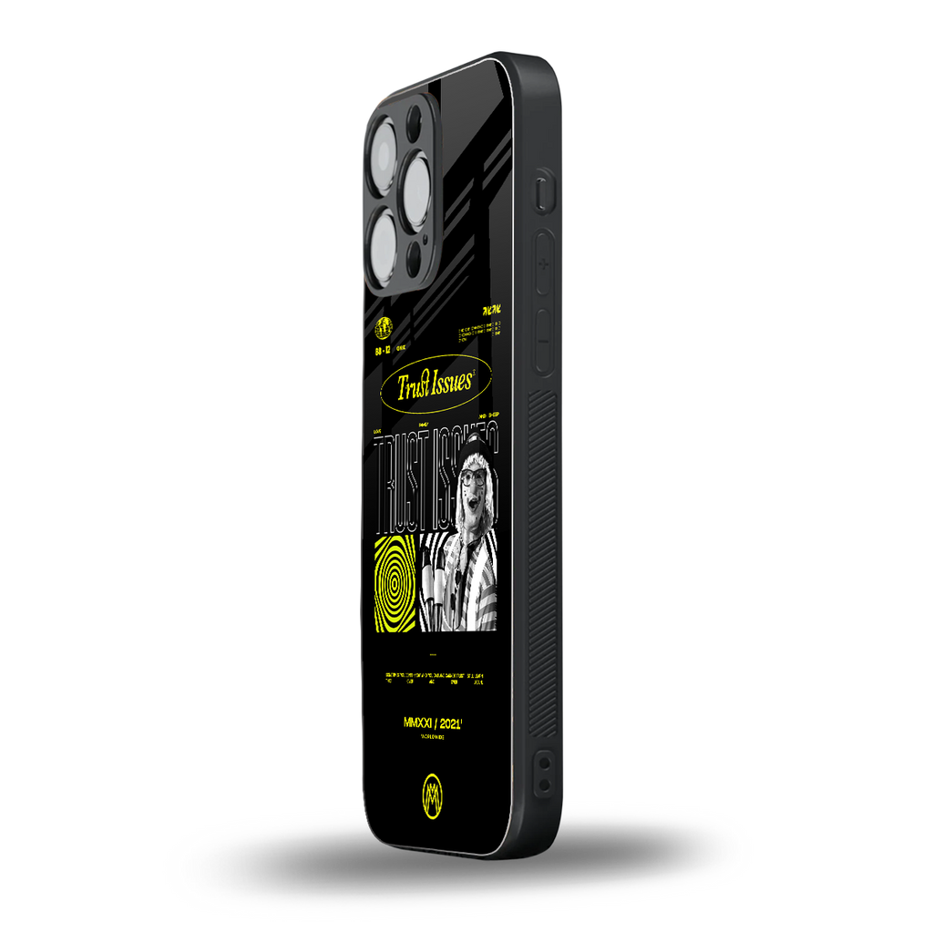 trust issues back phone cover | glass case for iphone 16 pro max