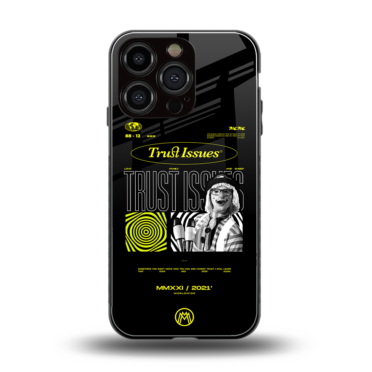 trust issues back phone cover | glass case for iphone 16 pro