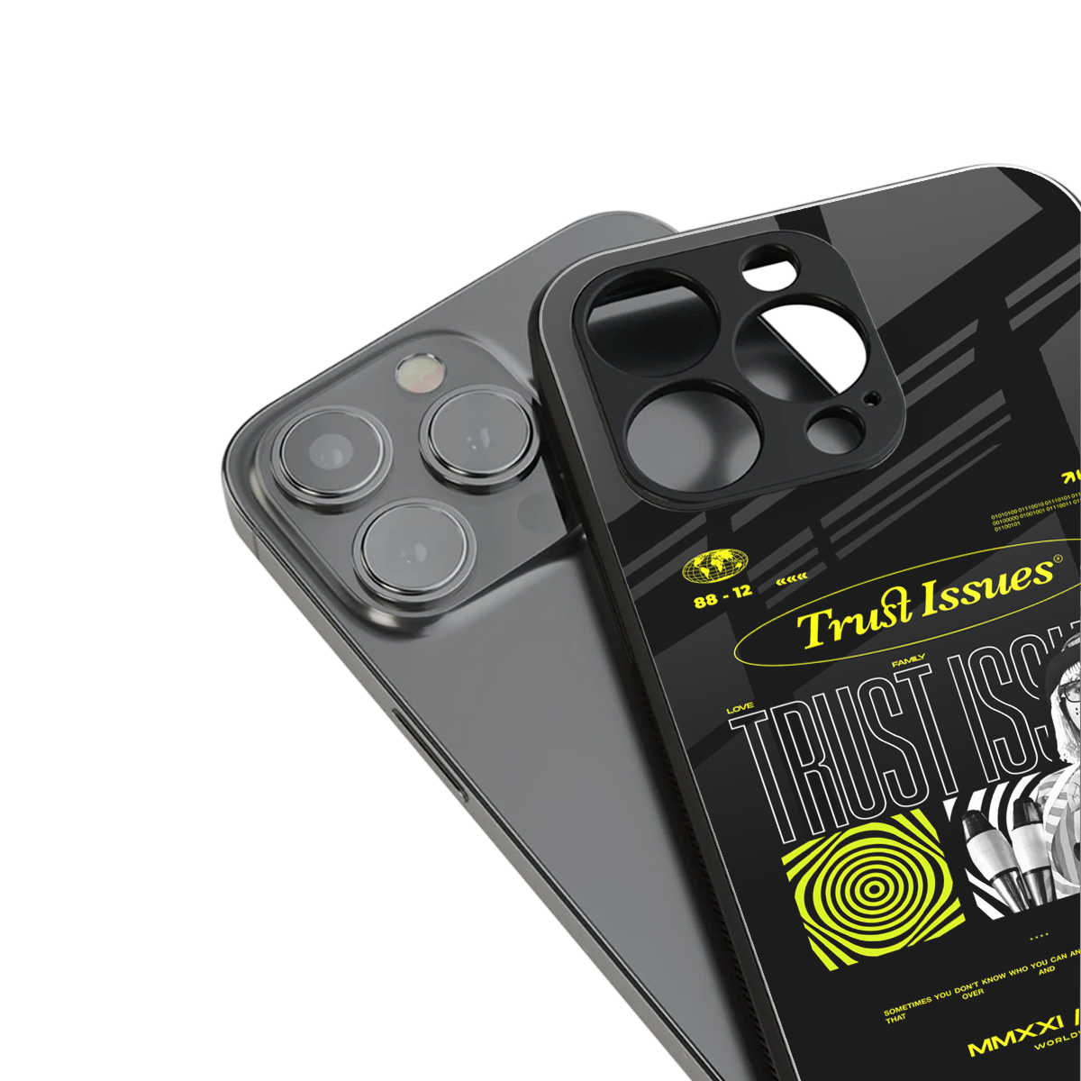 trust issues back phone cover | glass case for iphone 15 pro